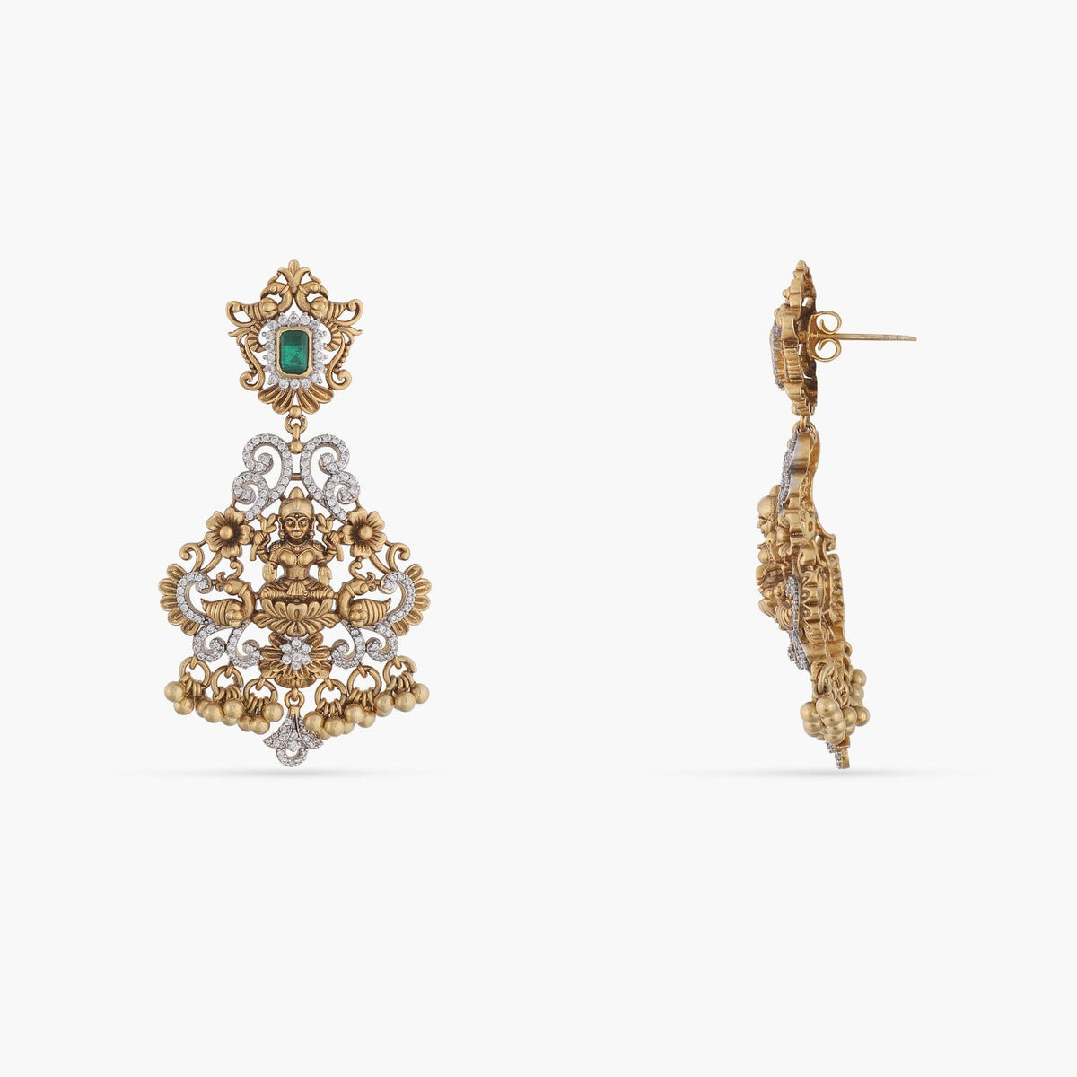 Necklaces Paarthi Antique Temple Silver Long Necklace