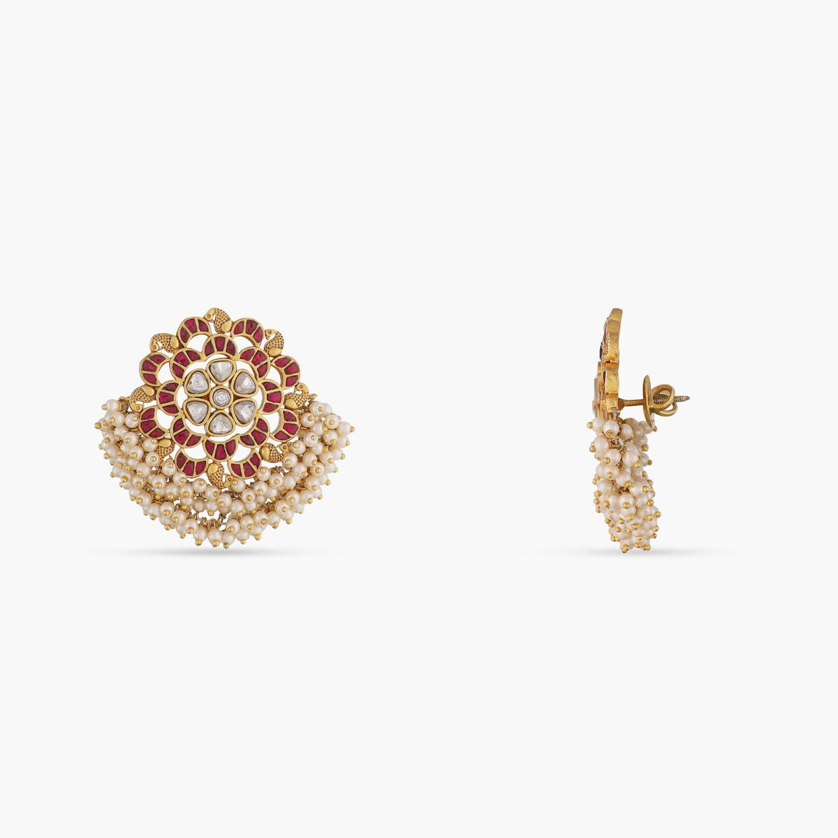 Earrings Fulia Jadau Silver Earrings