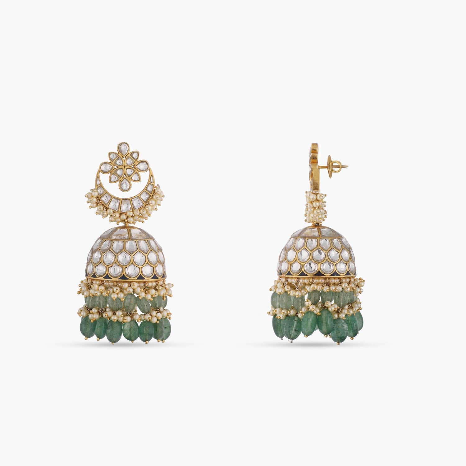 Hasti Jadau Silver Jhumki Earrings