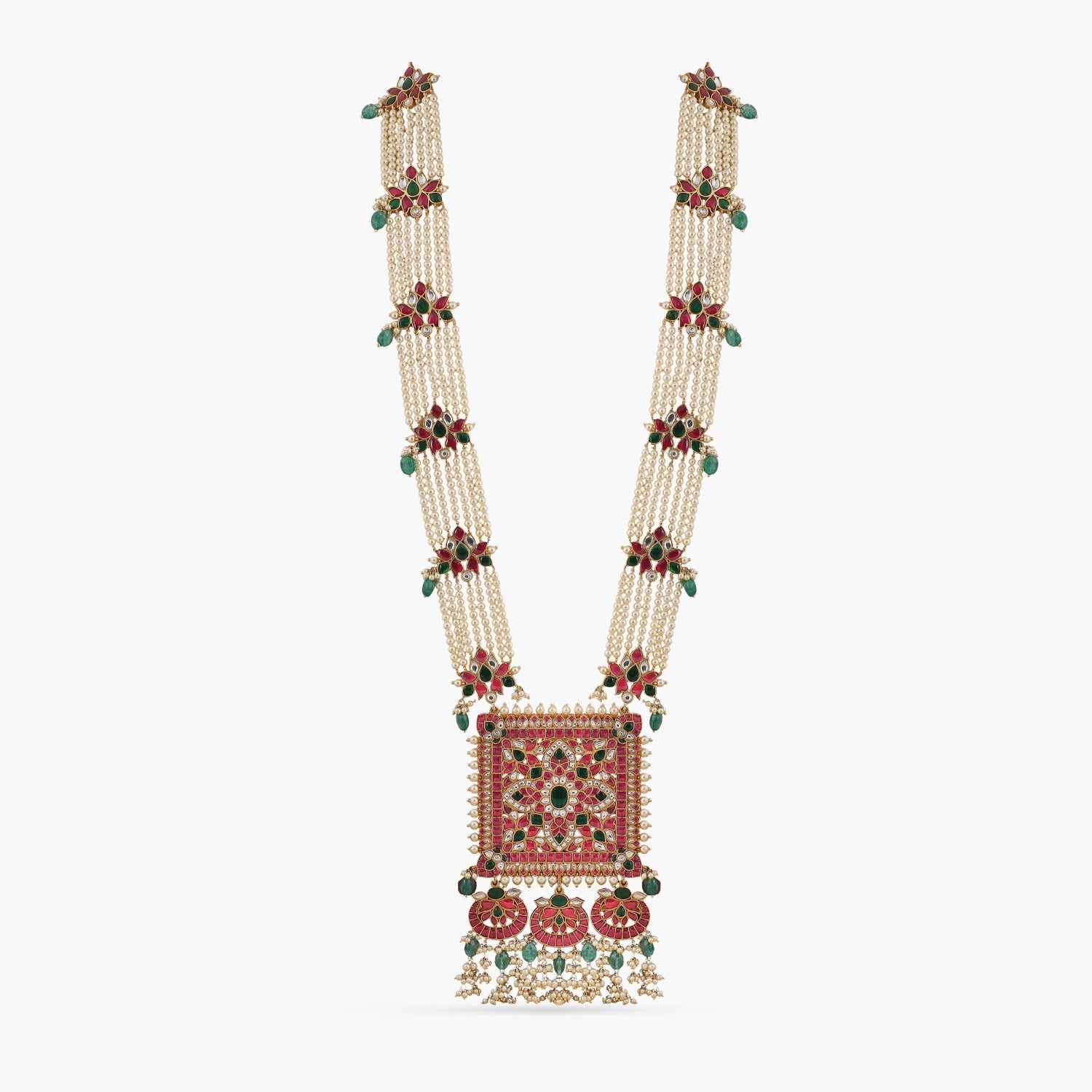 Necklaces Anjasi Polki Silver Ranihaar Necklace