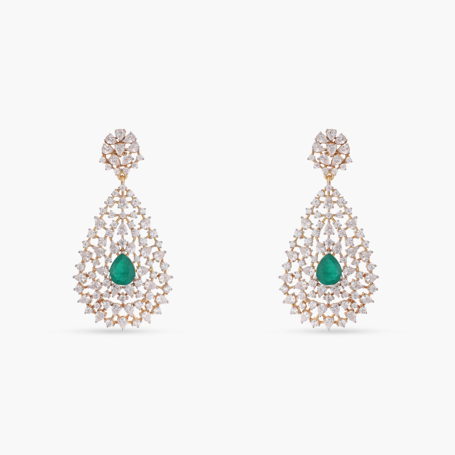 Gemzlane Ruby Chandbali jhumki Rosegold plated cz earrings | Gemzlane