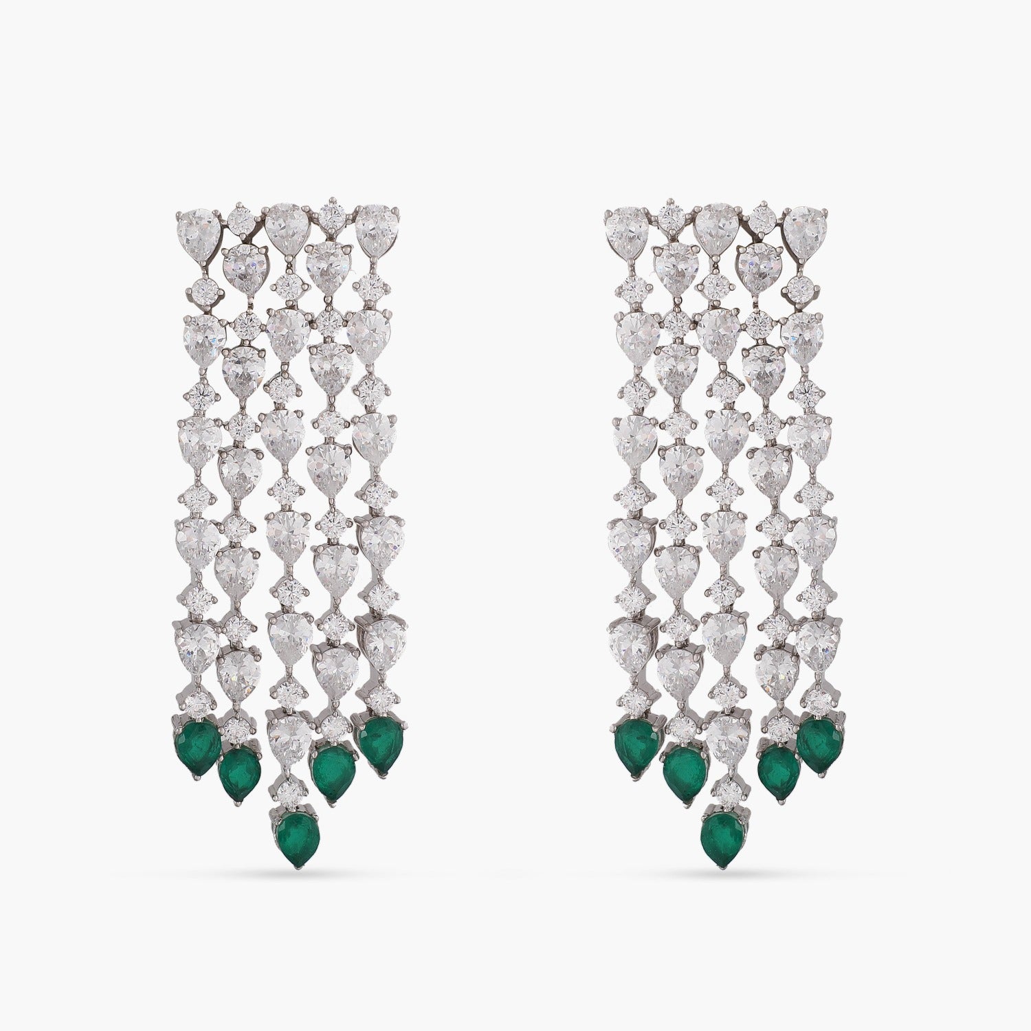 Earrings Rasika Chandelier Silver CZ Earrings