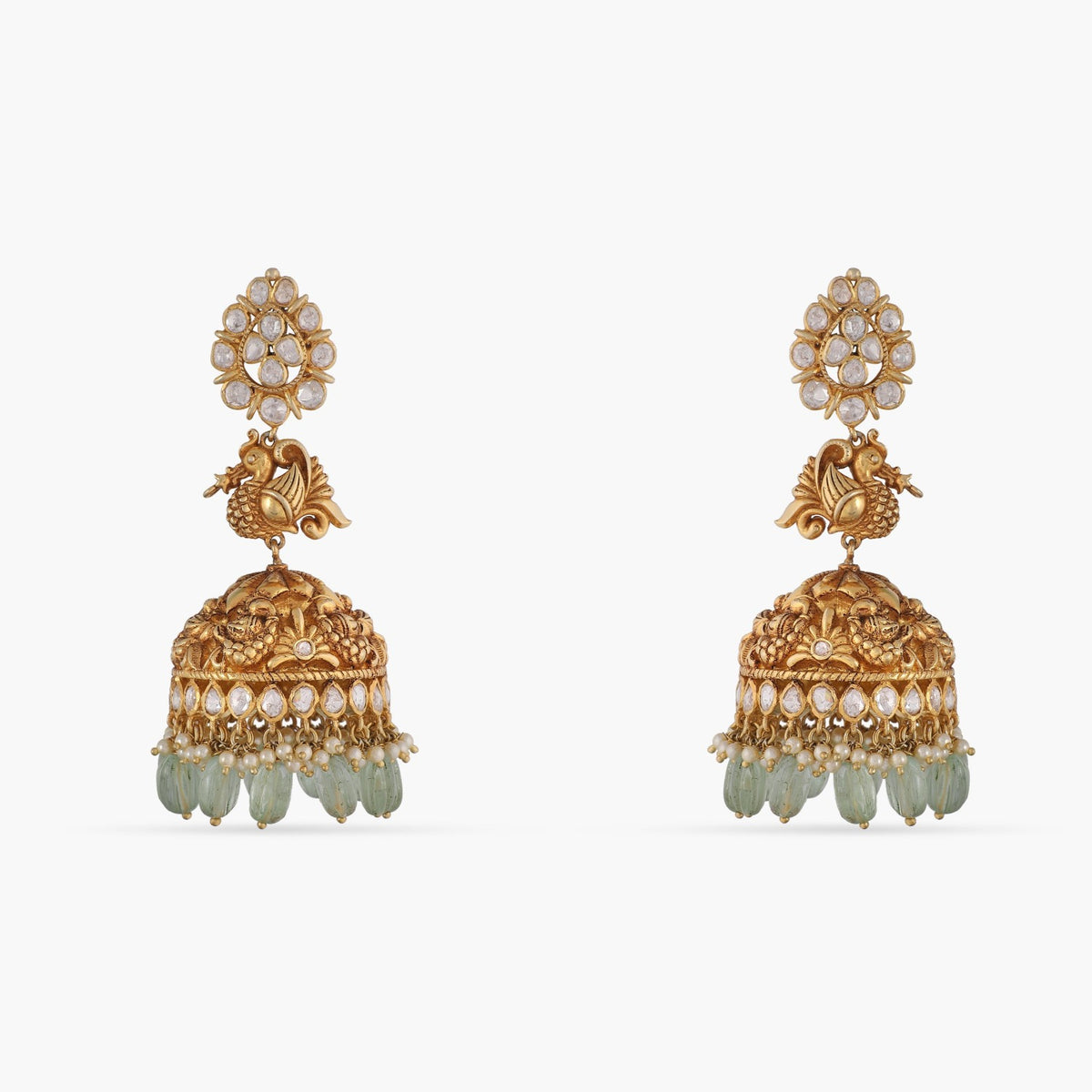 Saira Moissanite Nakshi Jhumki Earrings