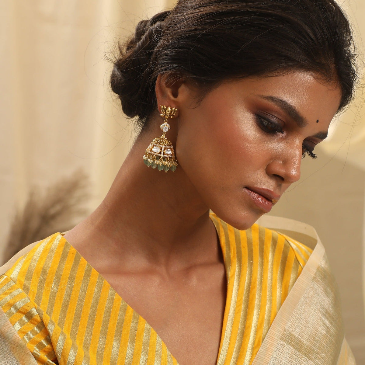 Earrings Nalini Moissanite Silver Jhumki Earrings