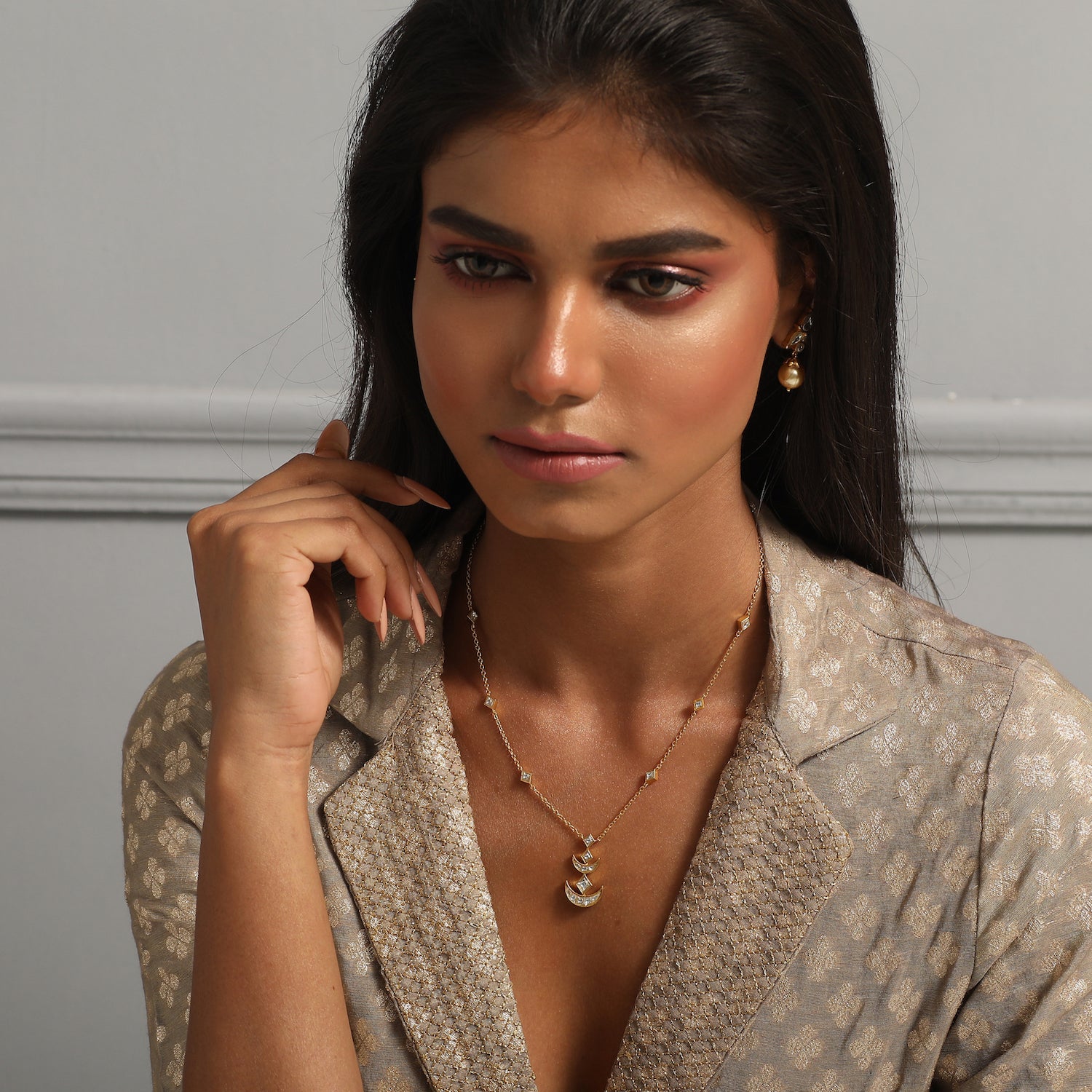 Chandana Gold plated Silver Necklace