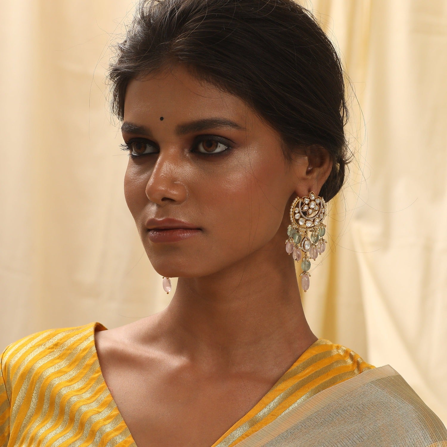 Mehnoor Moissanite Silver Drop Earrings