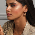 Earrings Shashi Gold Plated Jadau Silver Earrings