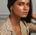 Earrings Mrinala Gold Plated Silver Drop Earrings