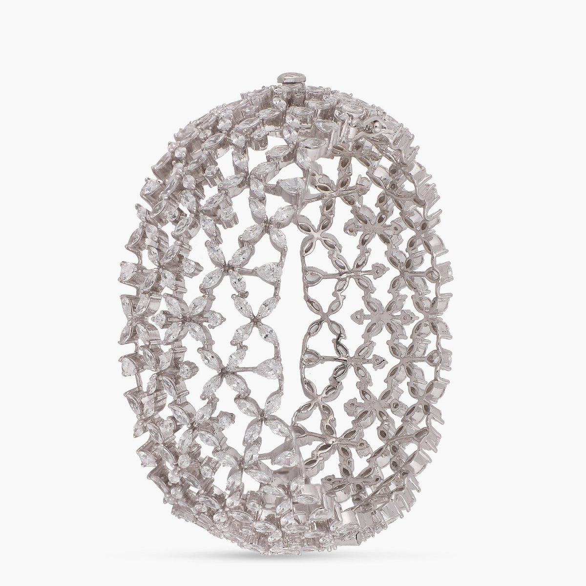 Bangles Rasika Blossoming Floral CZ Silver Bangle
