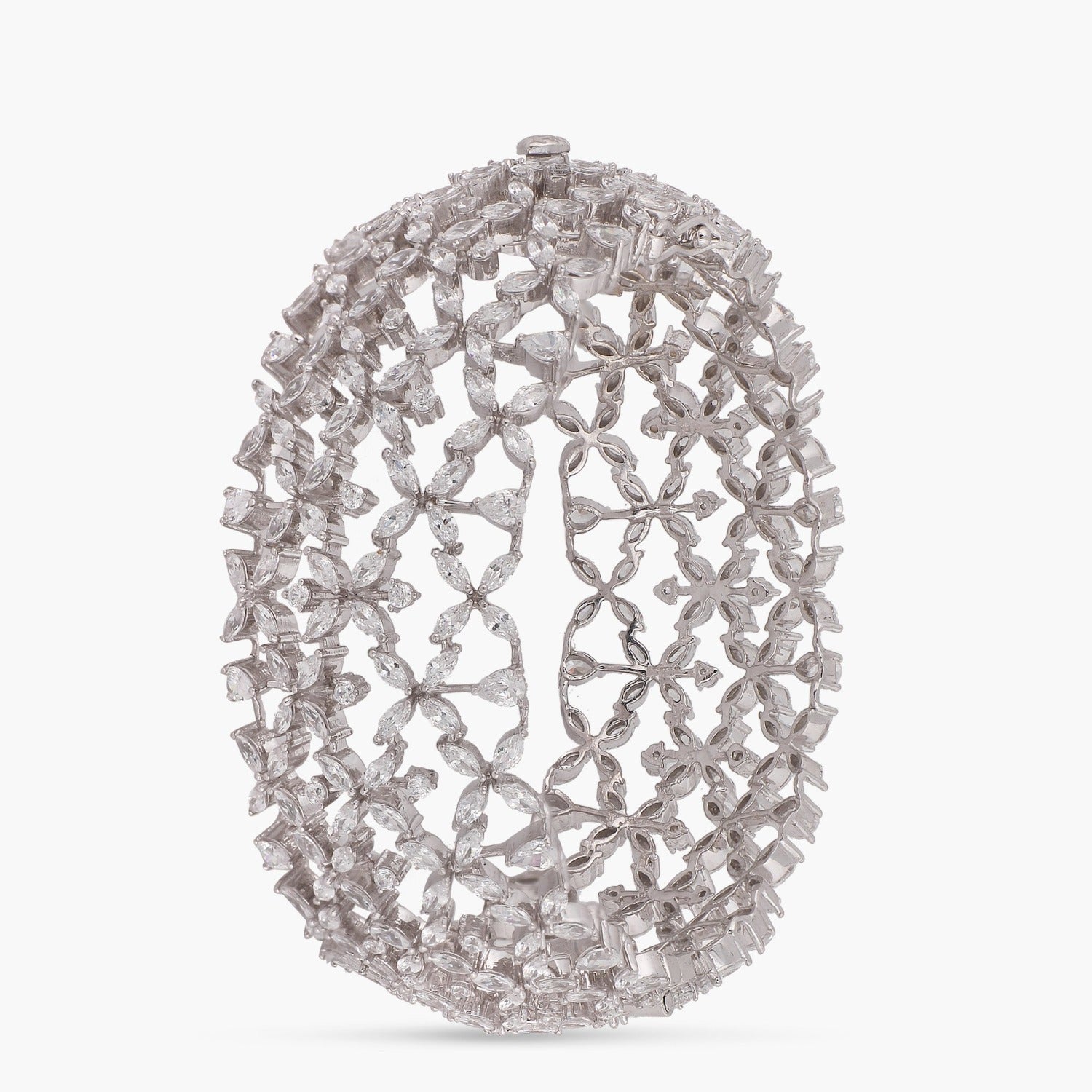 Bangles Rasika Blossoming Floral CZ Silver Bangle