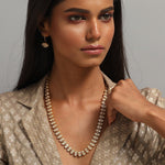 Necklaces Jalari Jadau Gold Plated Silver Long Necklace