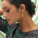 Earrings Alka Crescent Silver Jhumkis