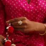 Finger Ring Peony Jadau Finger Ring
