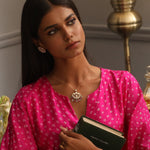 Necklaces Keya Jadau Silver Pendant Necklace