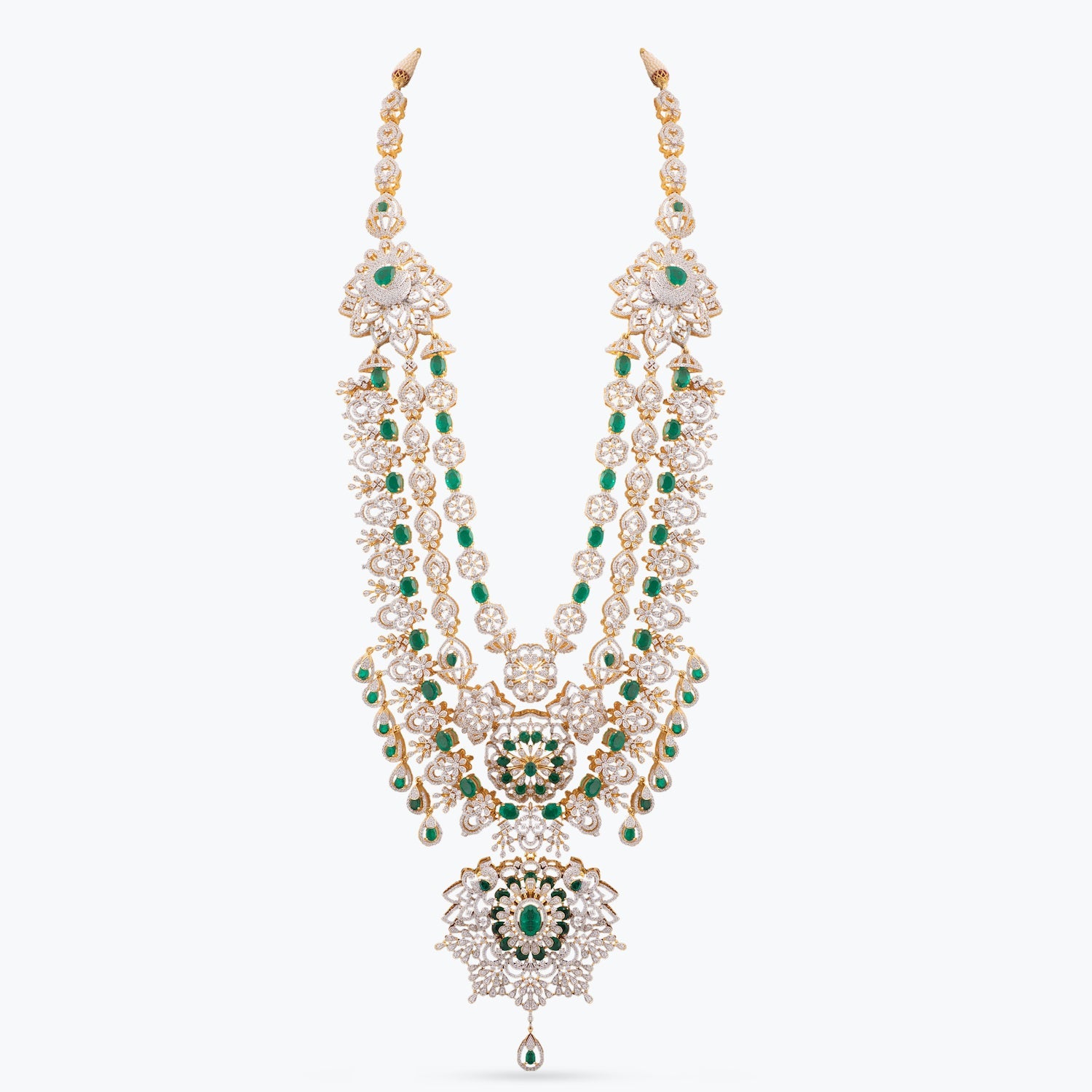 Necklaces Vajrama Grand Layered Silver Long Necklace