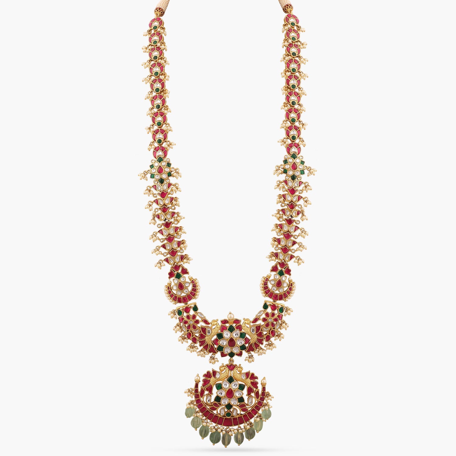 Necklaces Shambhavi Kempu Jadau Silver Long Necklace