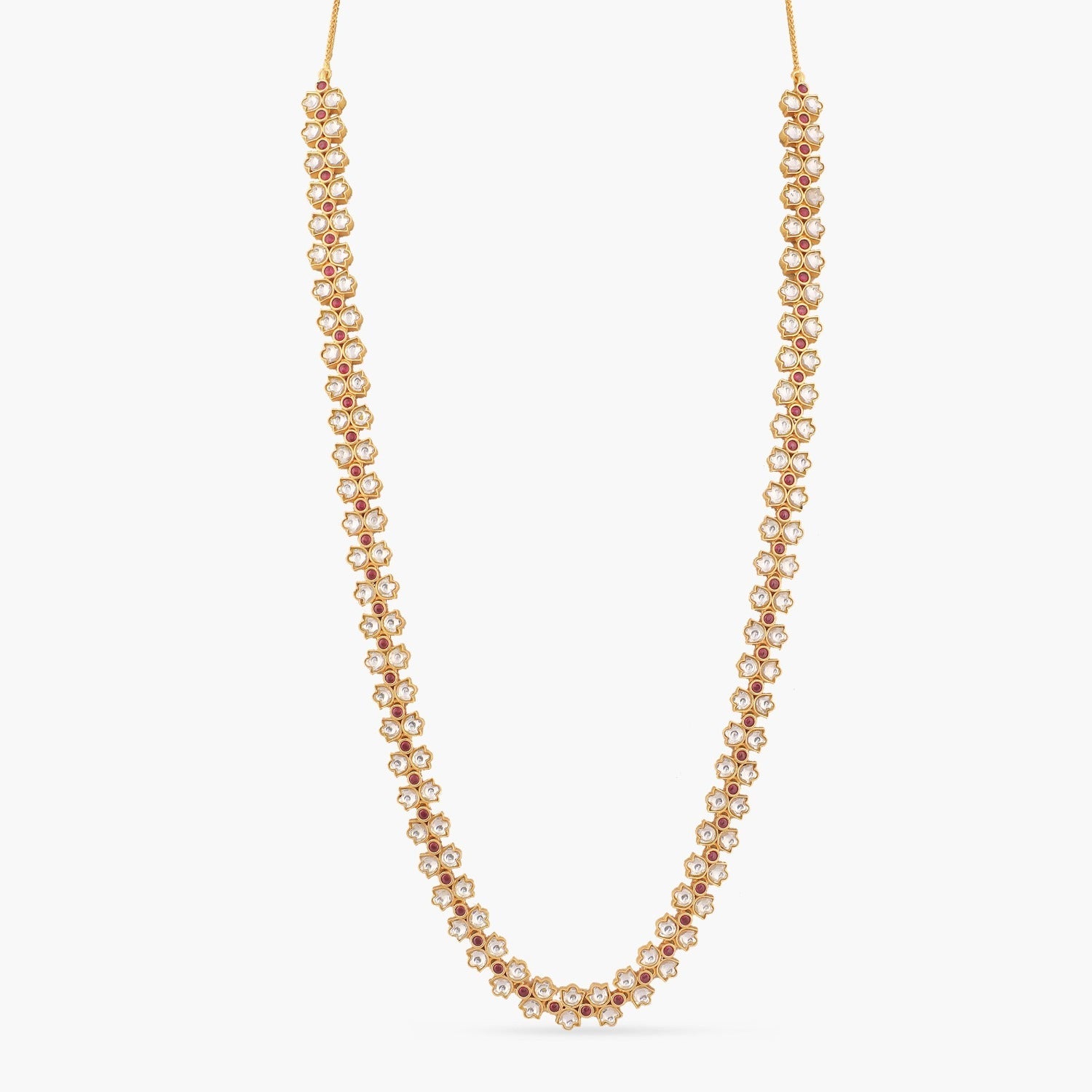 Necklaces Jalari Jadau Gold Plated Silver Long Necklace
