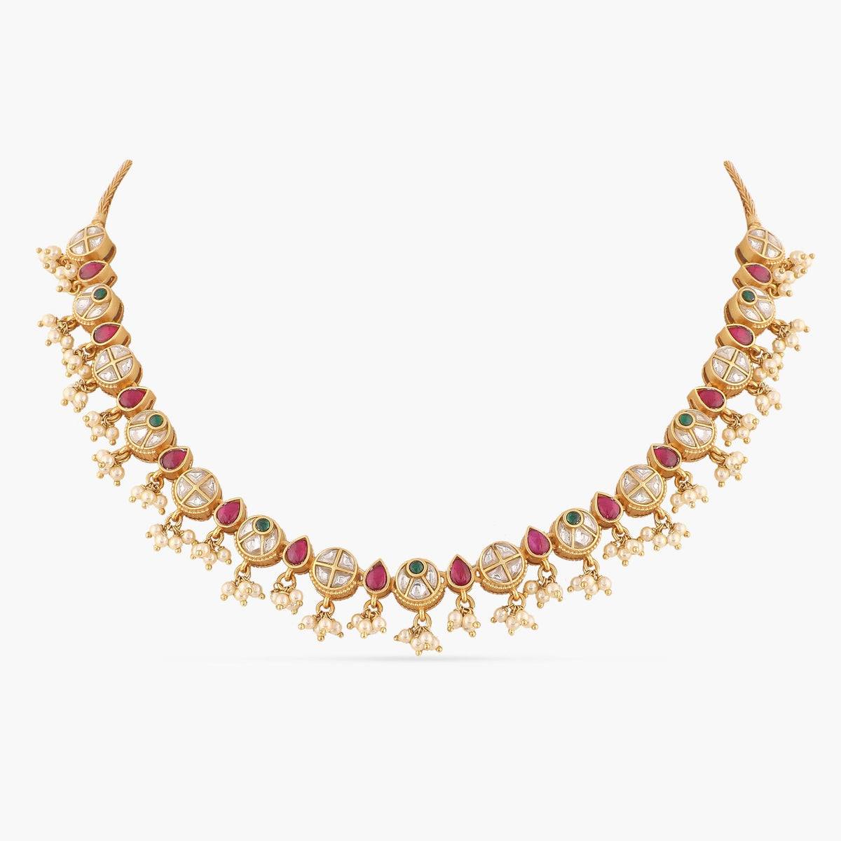 Ardra Gold Plated Jadau Silver Necklace