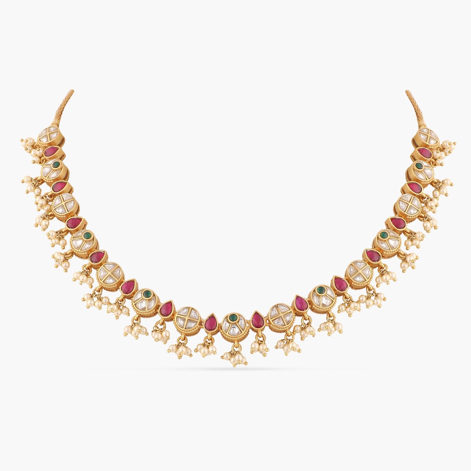 Buy Ardra Gold Plated Jadau Silver Necklace | Paksha