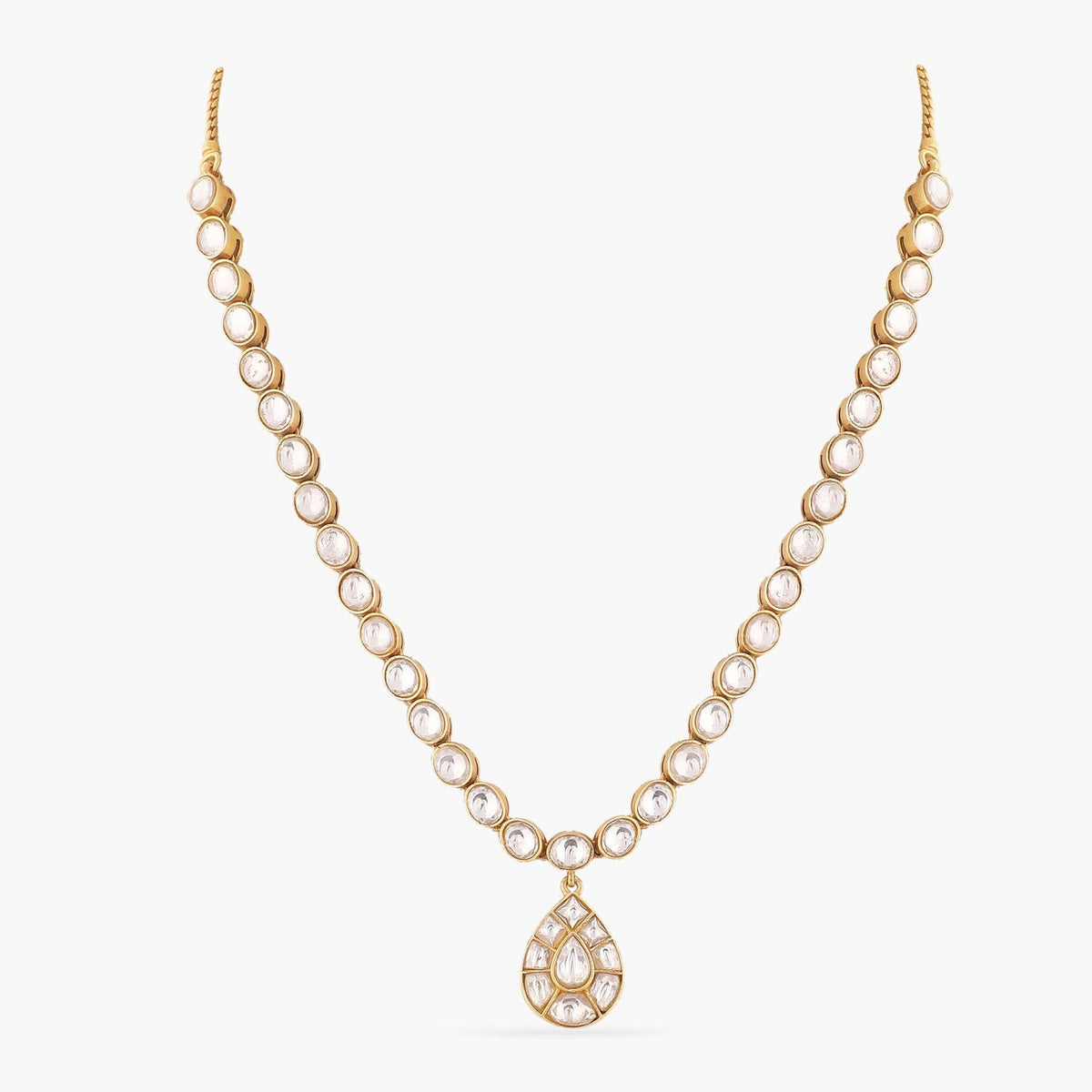 Necklaces Dogri Jadau Gold Plated Silver Necklace