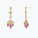 Earrings Floral Buds Jadau Silver Earrings