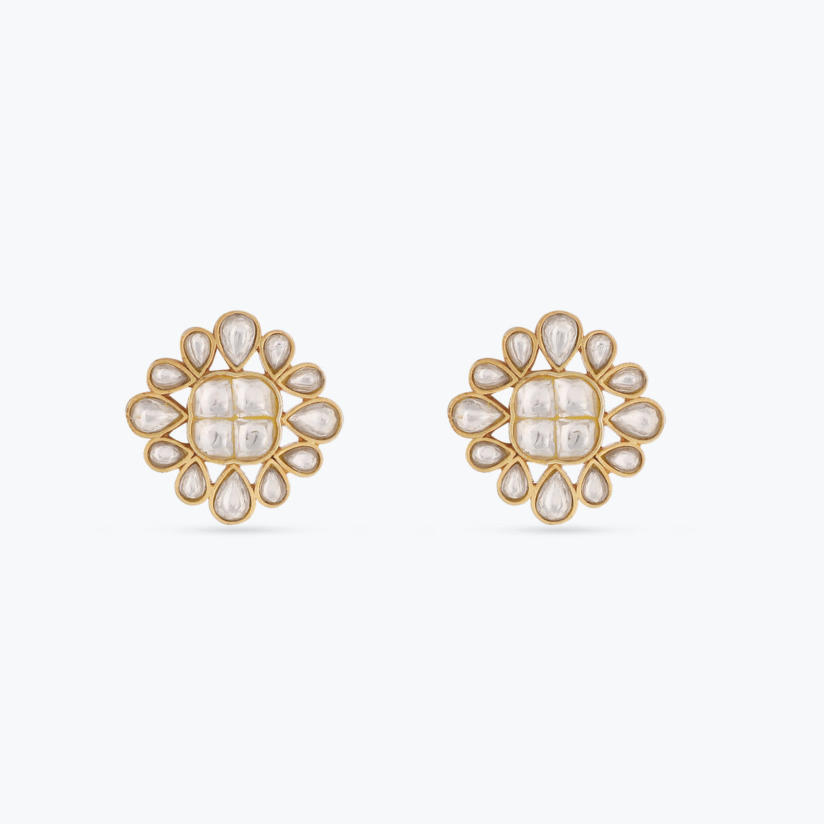 Sevanthi Jadau Silver Stud Earrings