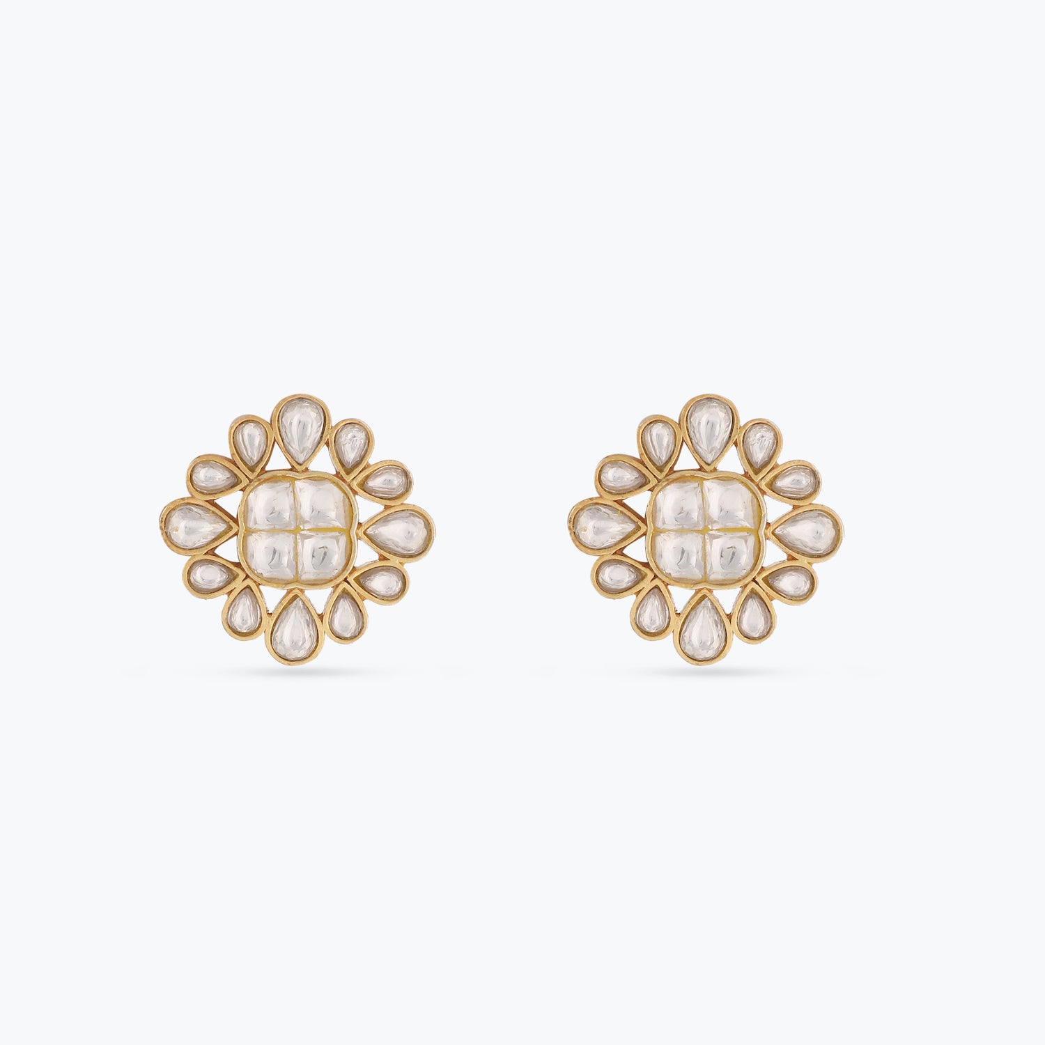 Sevanthi Jadau Silver Stud Earrings