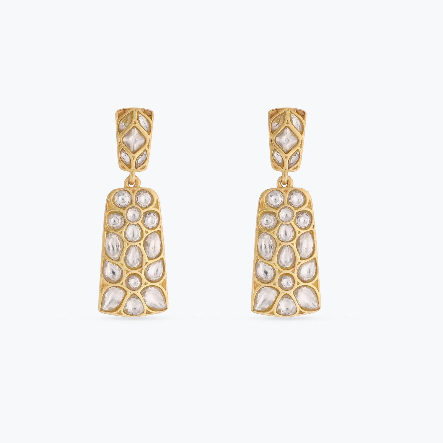 Earrings Abhina Gold Plated Silver Jadau Earrings
