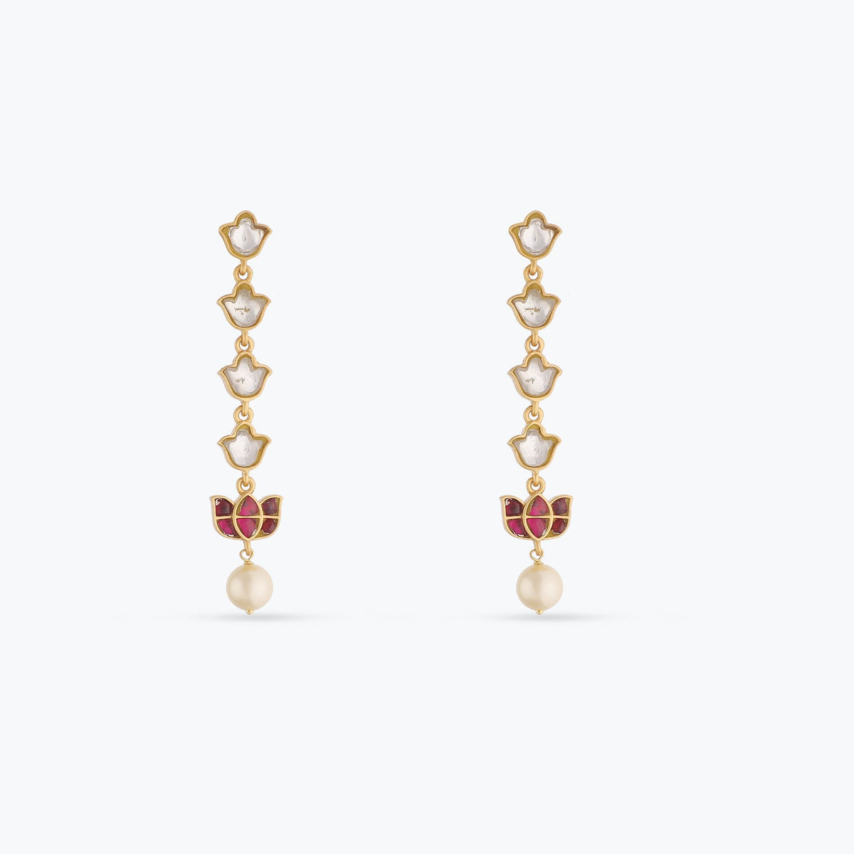 Earrings Mrinala Gold Plated Silver Drop Earrings