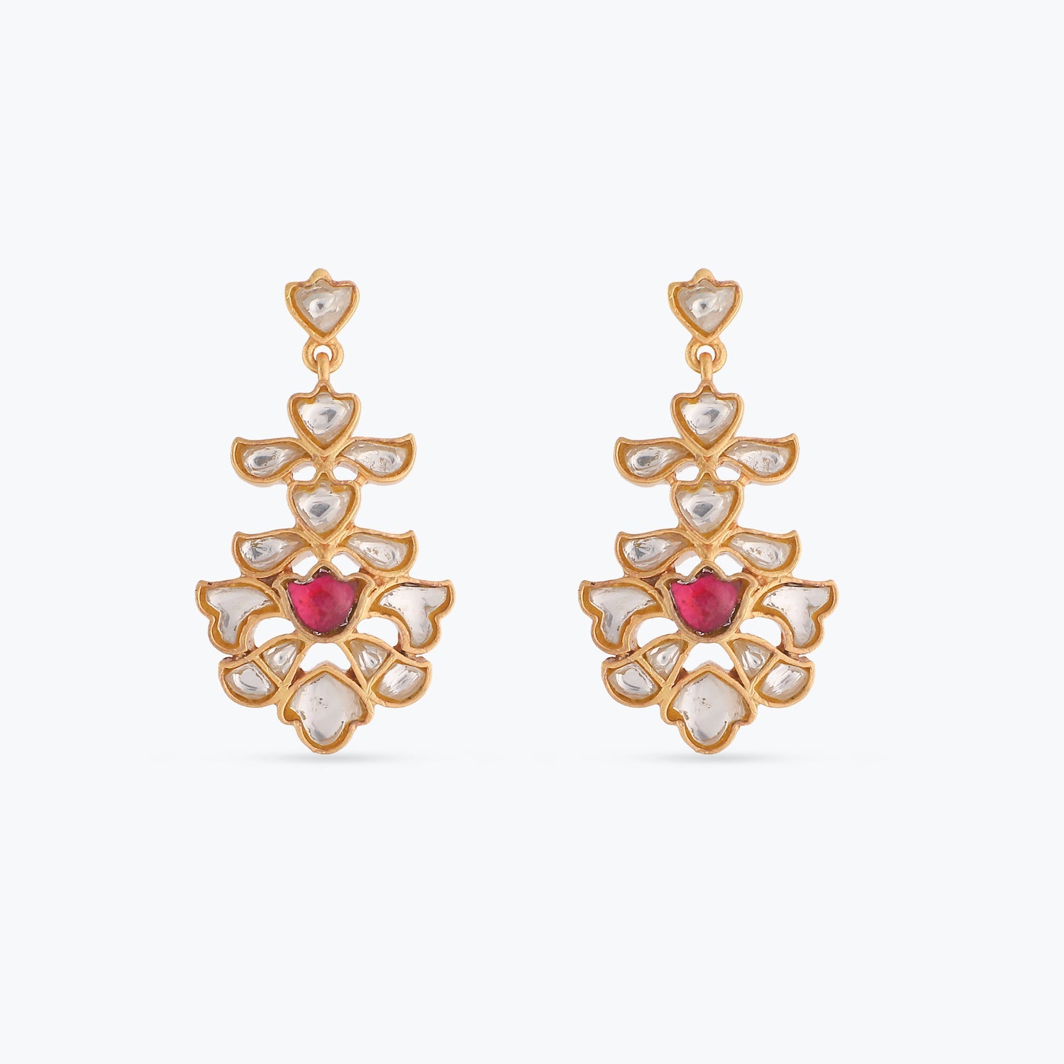 Earrings Shashi Gold Plated Jadau Silver Earrings