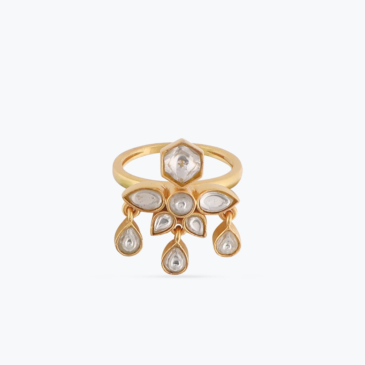Finger Ring Irya Small Jadau Silver Ring