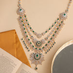 Necklaces Vajrama Grand Layered Silver Long Necklace