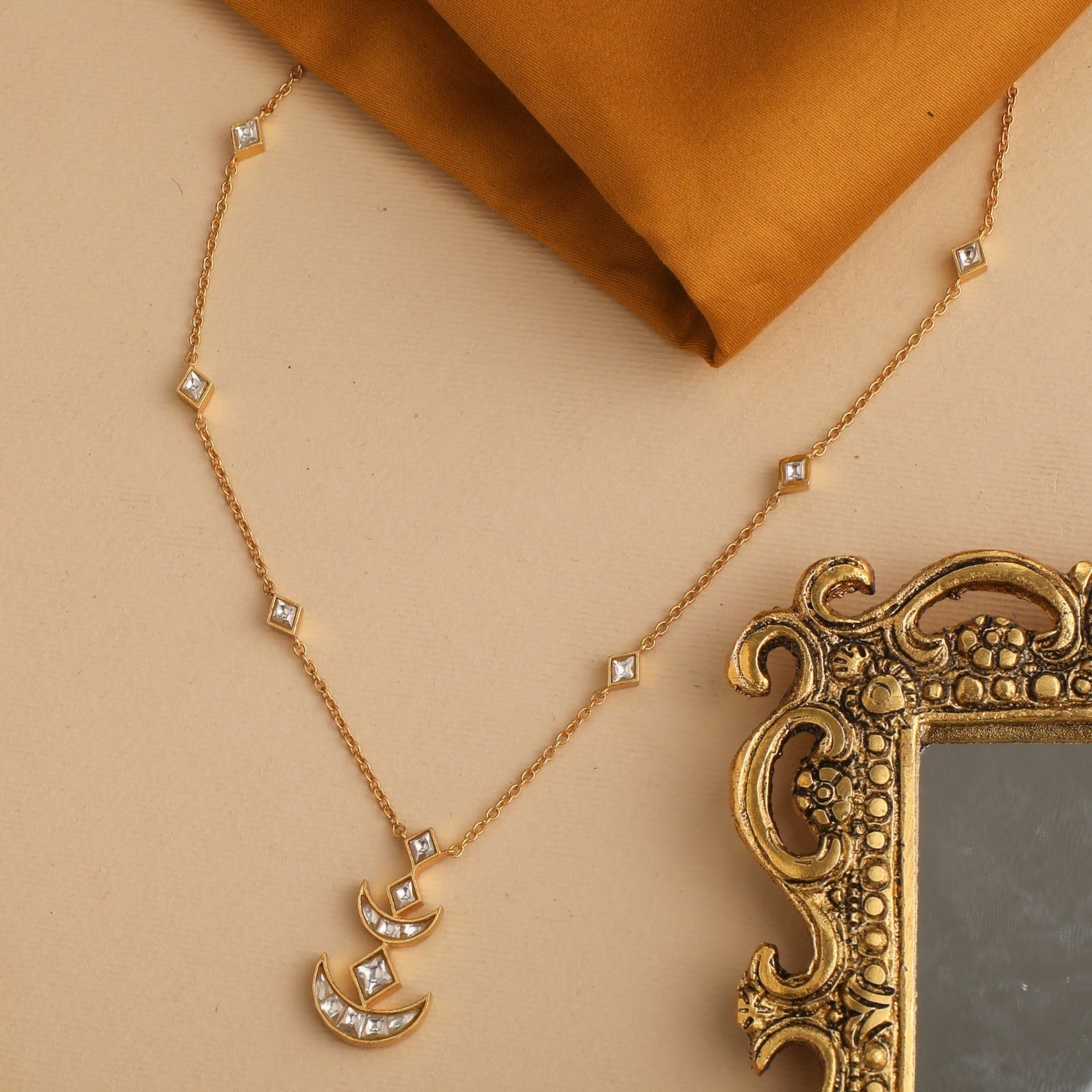 Necklaces Chandana Gold Plated Silver Necklace