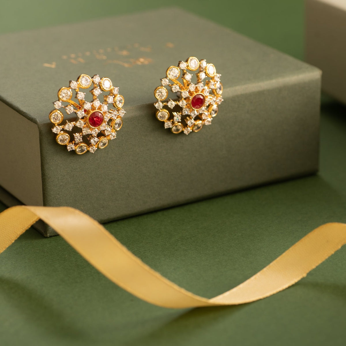 Auberon CZ Silver Stud Earrings