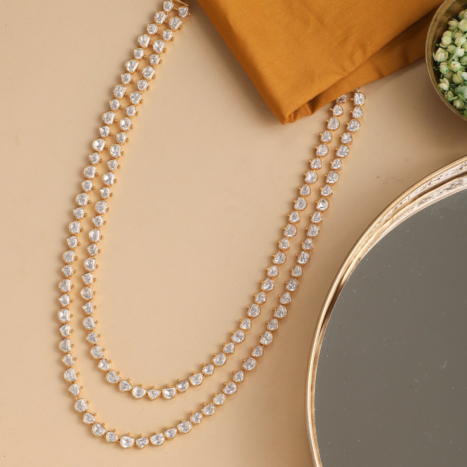 American Diamond Studded Layered Necklace Set : JDF69