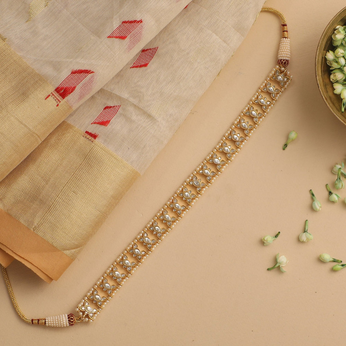 Anupa Gold Plated Silver Choker