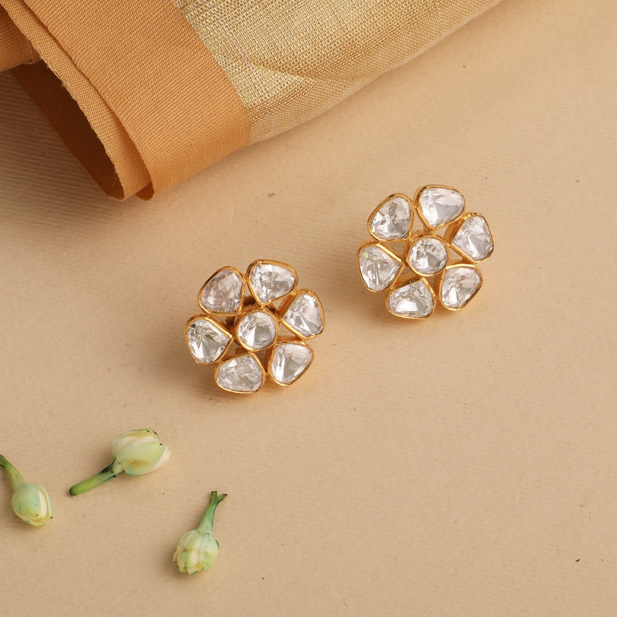 India Affair Rose Quartz Stud Earrings / Rose Gold – Plantdays