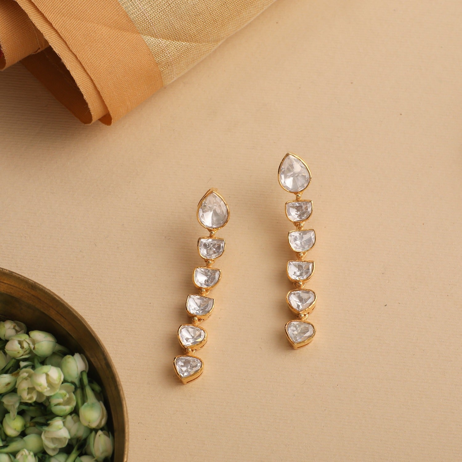 Rooh Gold Plated Silver Drop Earrings