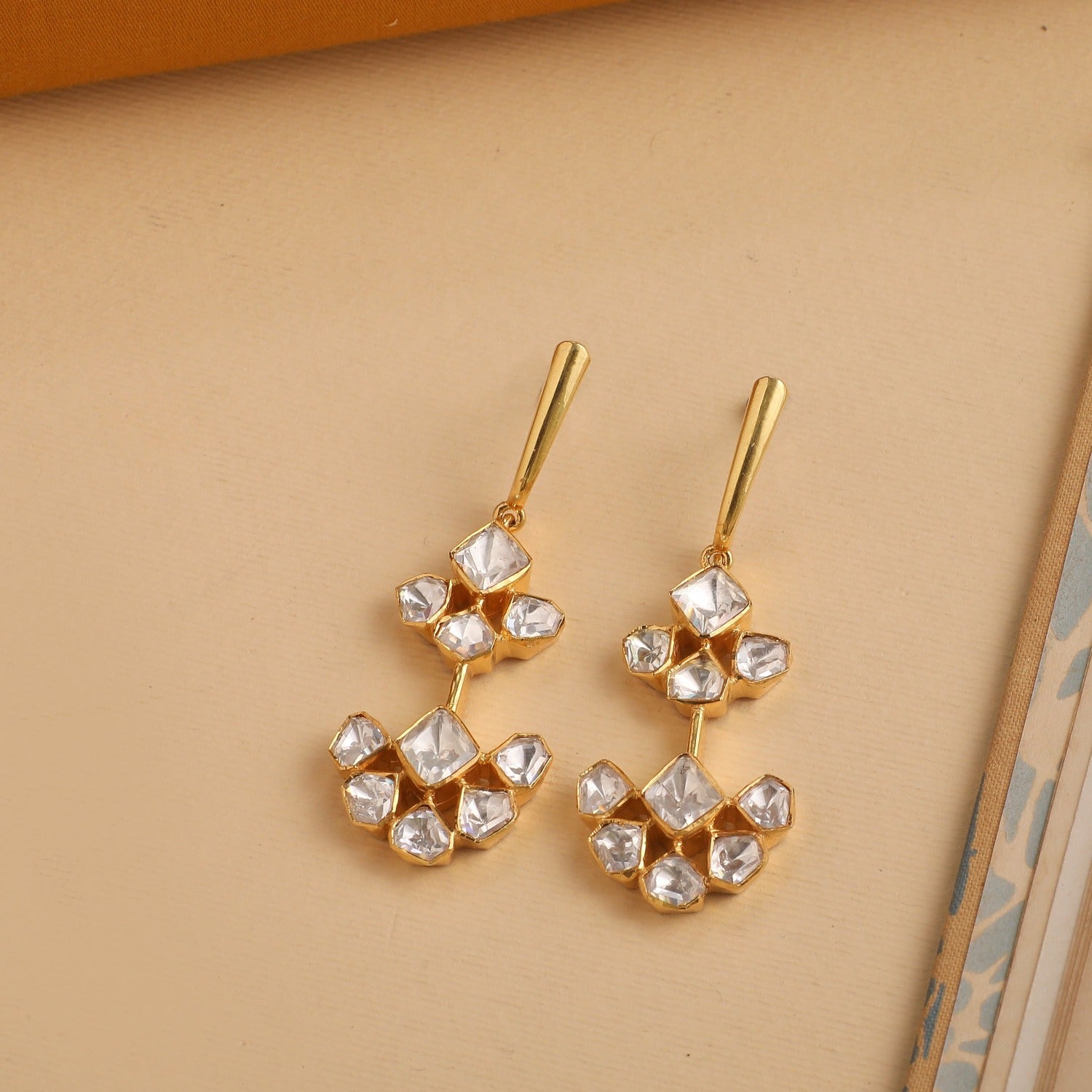 Fagun Moissanite Silver Drop Earrings