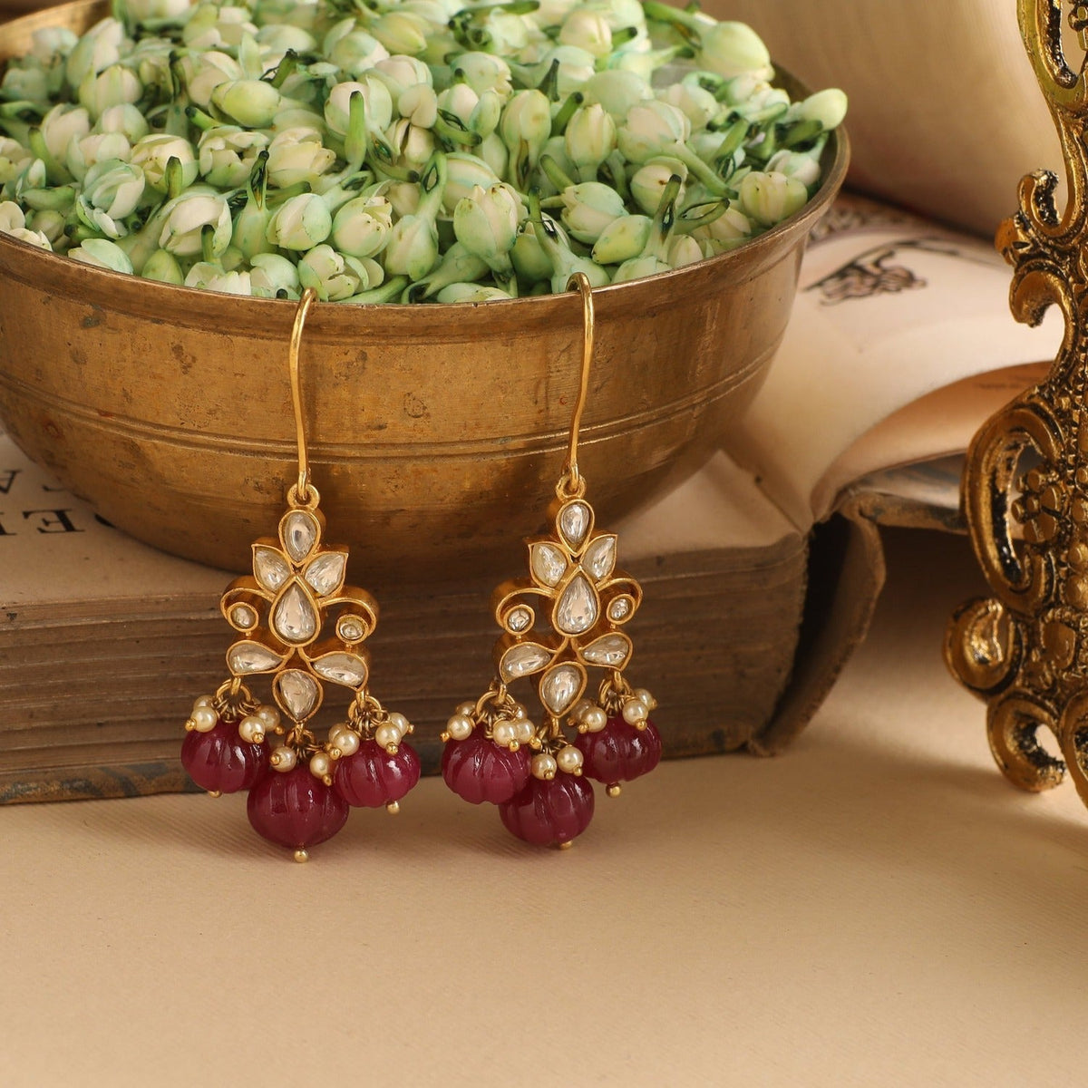 Earrings Griha Jadau Silver Drop Earrings