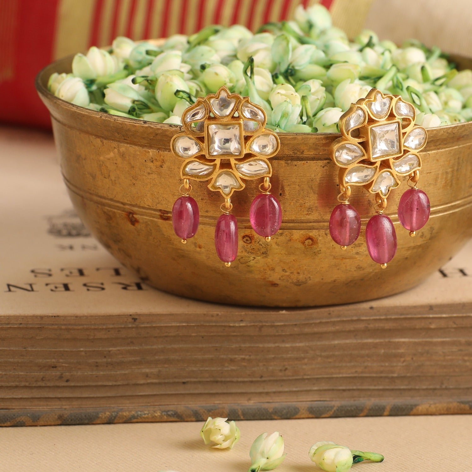 Earrings Anyata Jadau Silver Stud Earrings