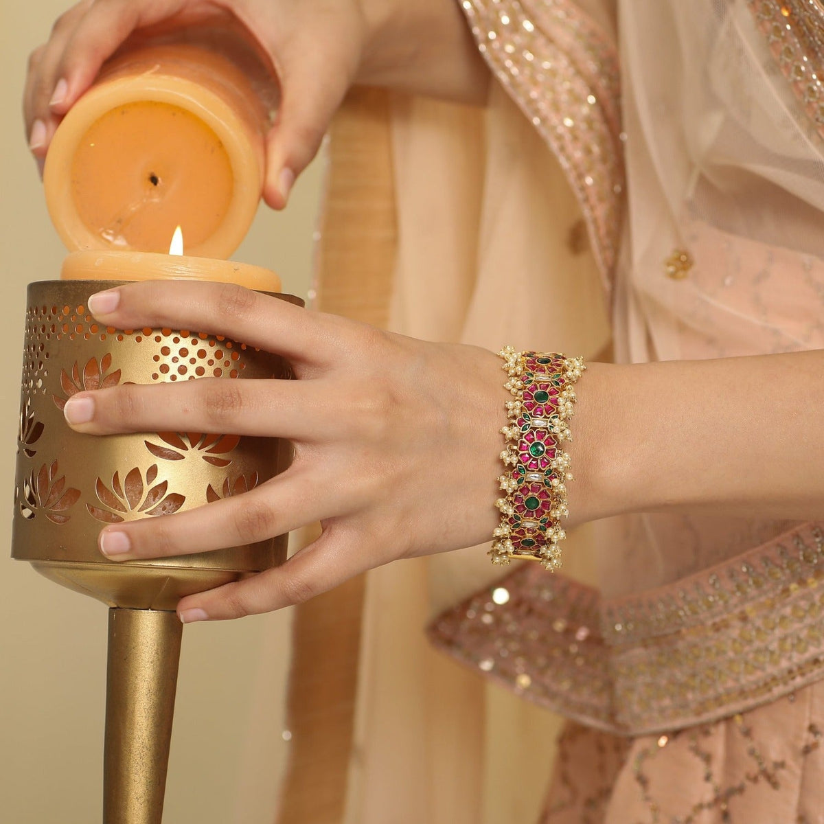 Bangles Duhita Jadau Silver Bangle