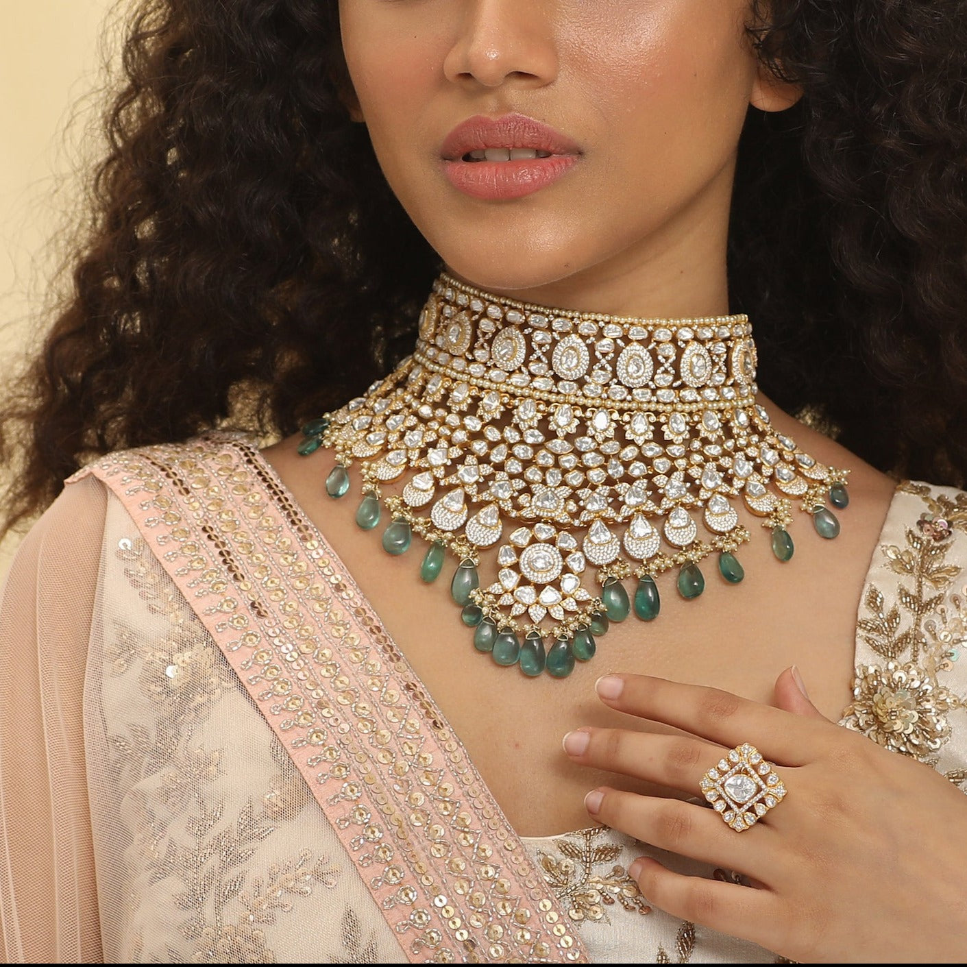 Necklaces Rasika Grandeur Moissanite Silver Choker