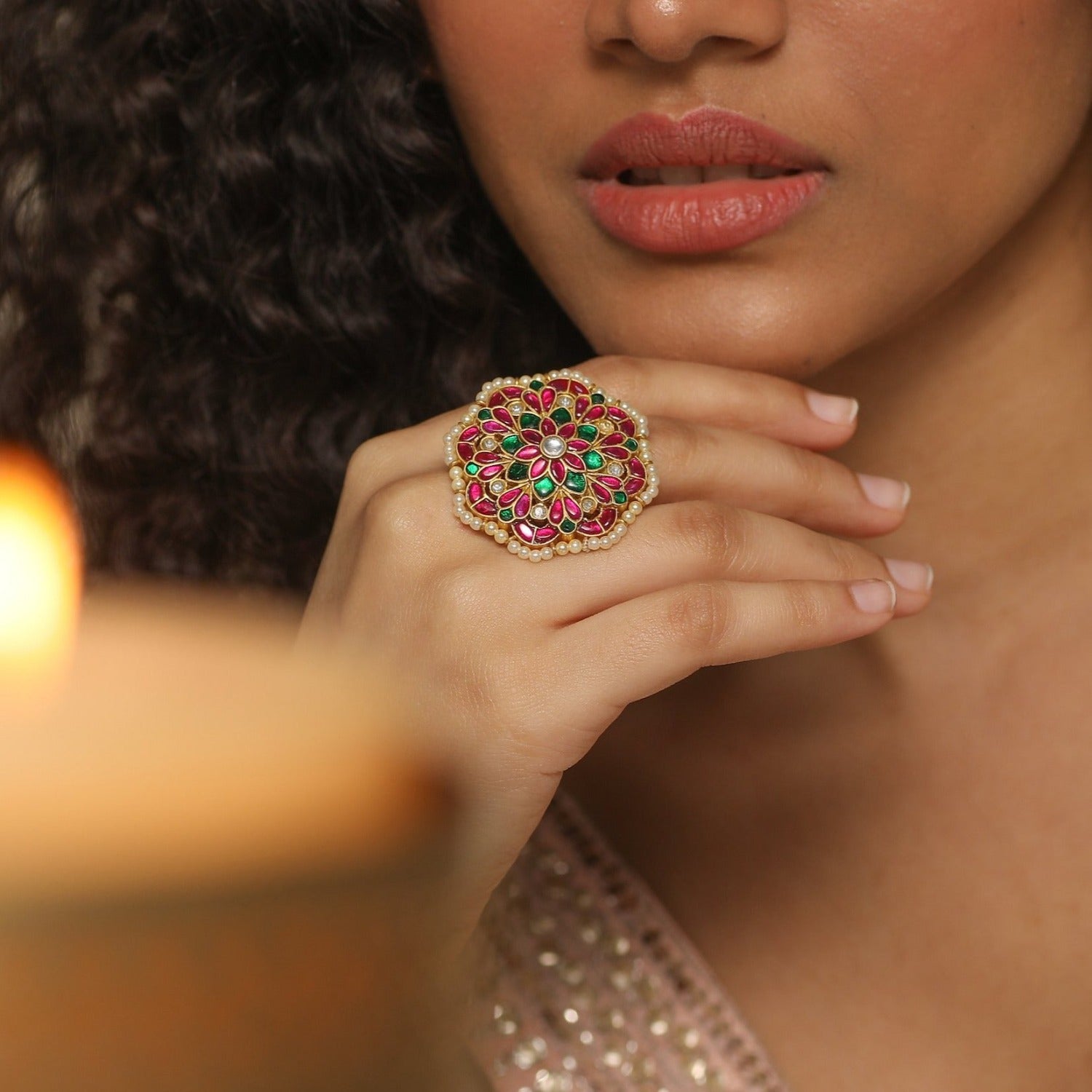 Finger Ring Atreyi Jadau Silver Finger Ring