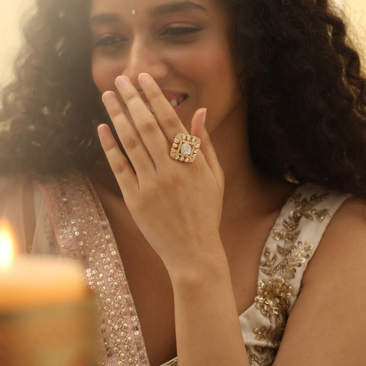 Samaya Moissonite Silver Finger Ring