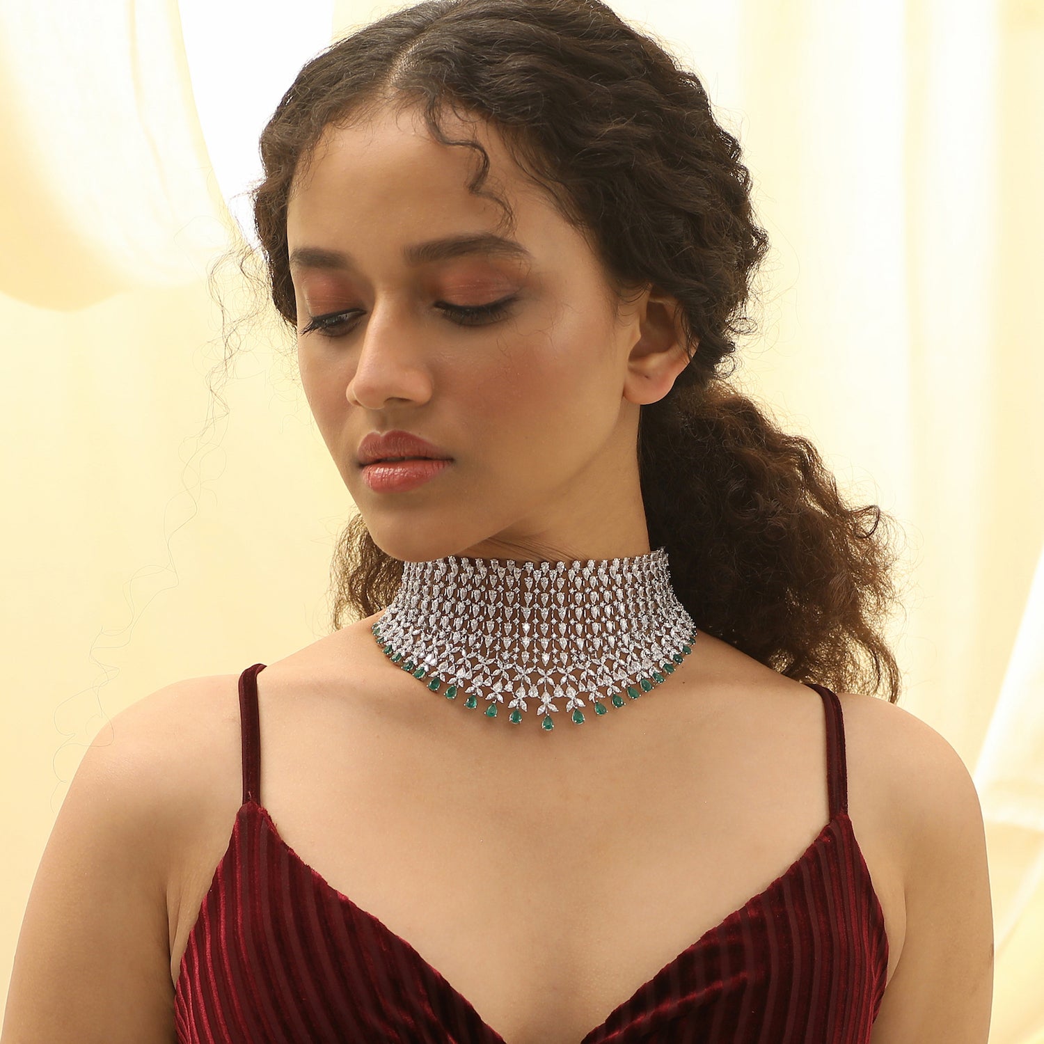 Necklaces Elin CZ Silver Choker Necklace
