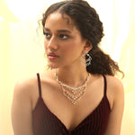 Nipuna CZ Statement Silver Necklace Set  