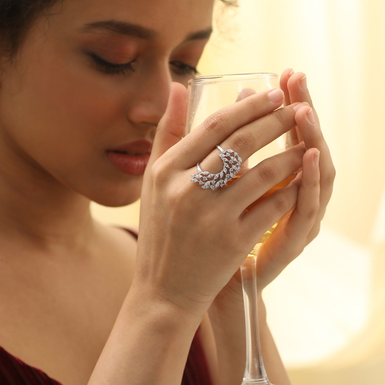 Buy Millenia CZ Silver Ring | Paksha