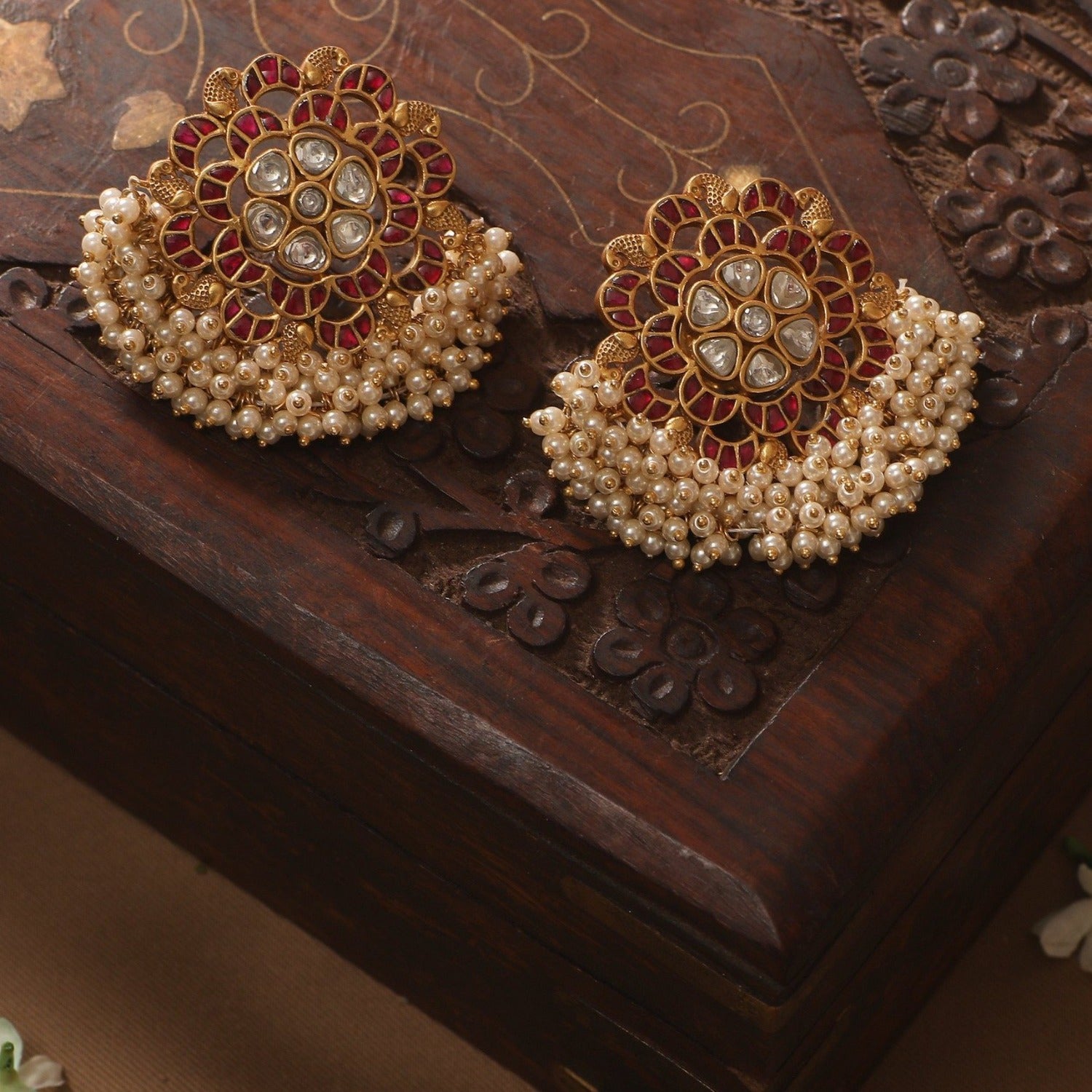 Earrings Fulia Jadau Silver Earrings