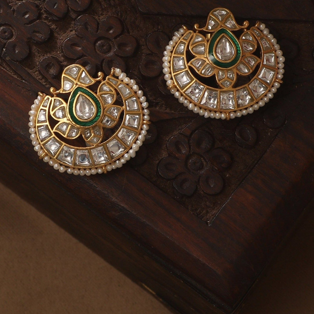 Earrings Kamalika Jadau Silver Earrings